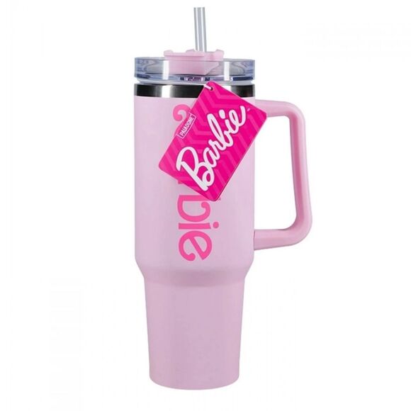Barbie 40oz. XL Logo Insulated Travel Mug w/Straw - Picture 3 of 12